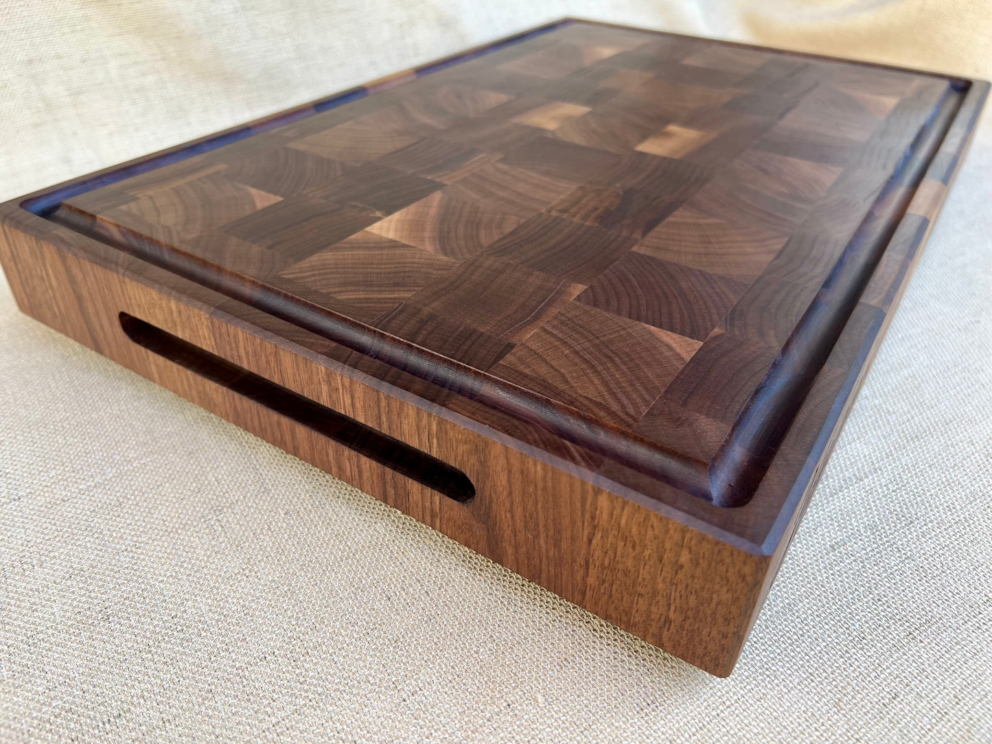 Custom butcher block cutting board for the barbecue chef. Personalized with name or quote on the edge or top of the board. BBQ smoker gift.