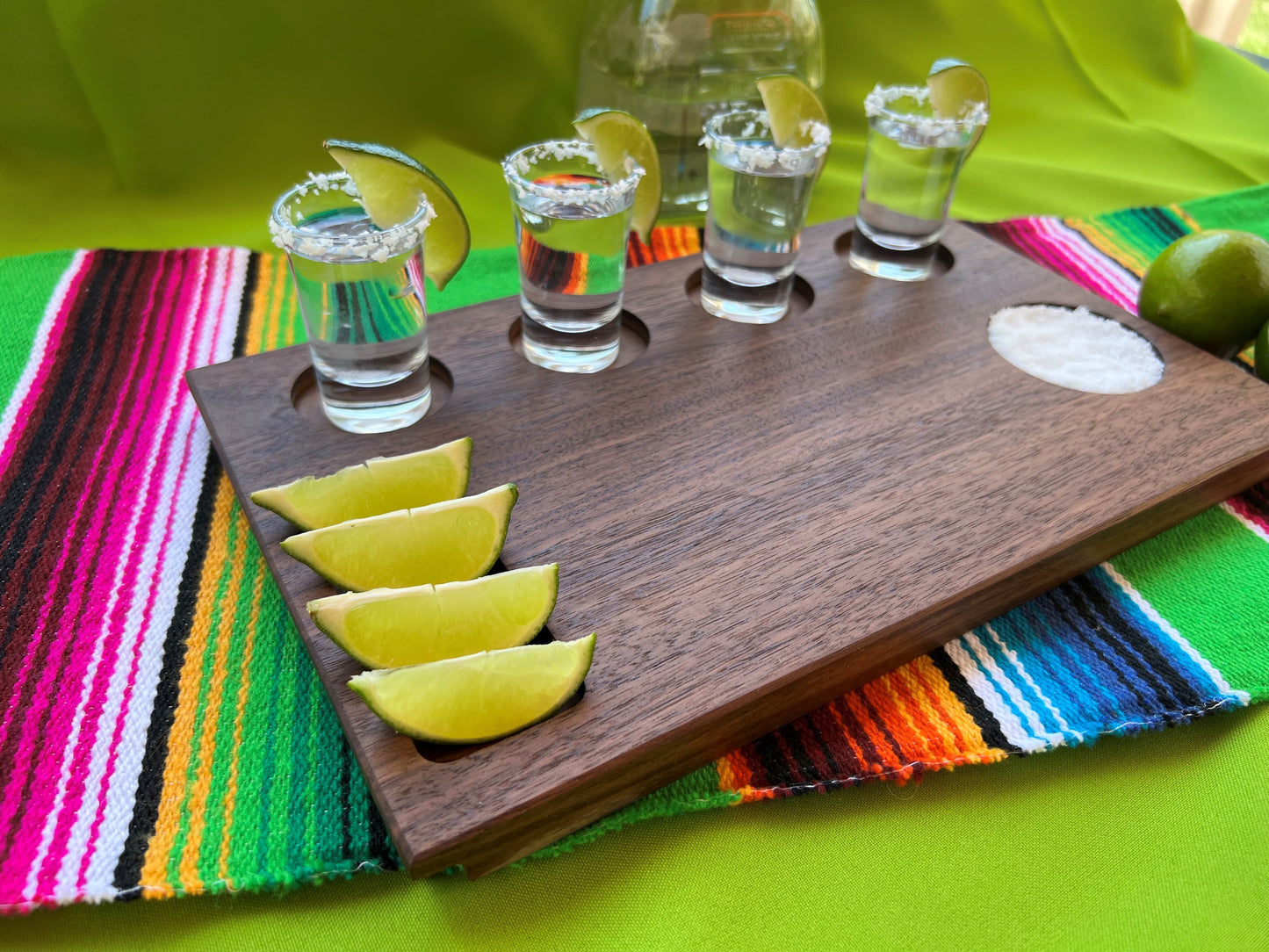 Tequila shot gift. Serve your Tequila Shots on your own personalized Tequila Shot Board. Personalized and engraved to include first name or last name. Perfect gift for the tequila drinker on your shopping list. Personalized wood tequila shot barware.