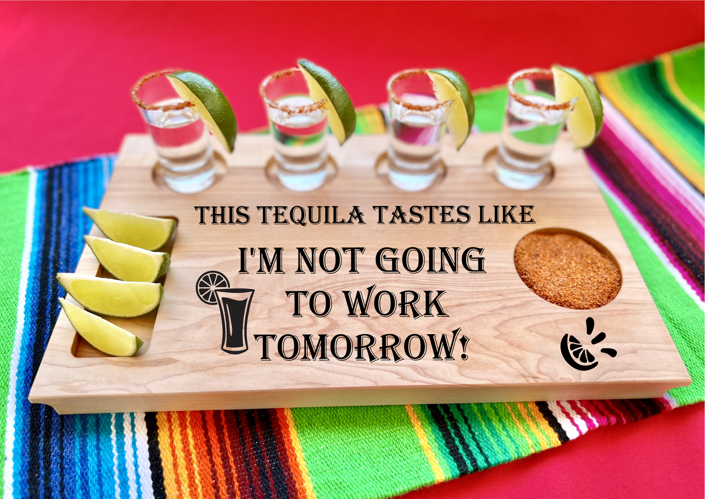 Tequila shot flight for him. Personalized maple tequila shot tray, hand selected hardwood maple, handcrafted woodworking, this tequila shot board will be customized to fit your needs. Great gift for newlyweds or any couple that loves tequila shots.