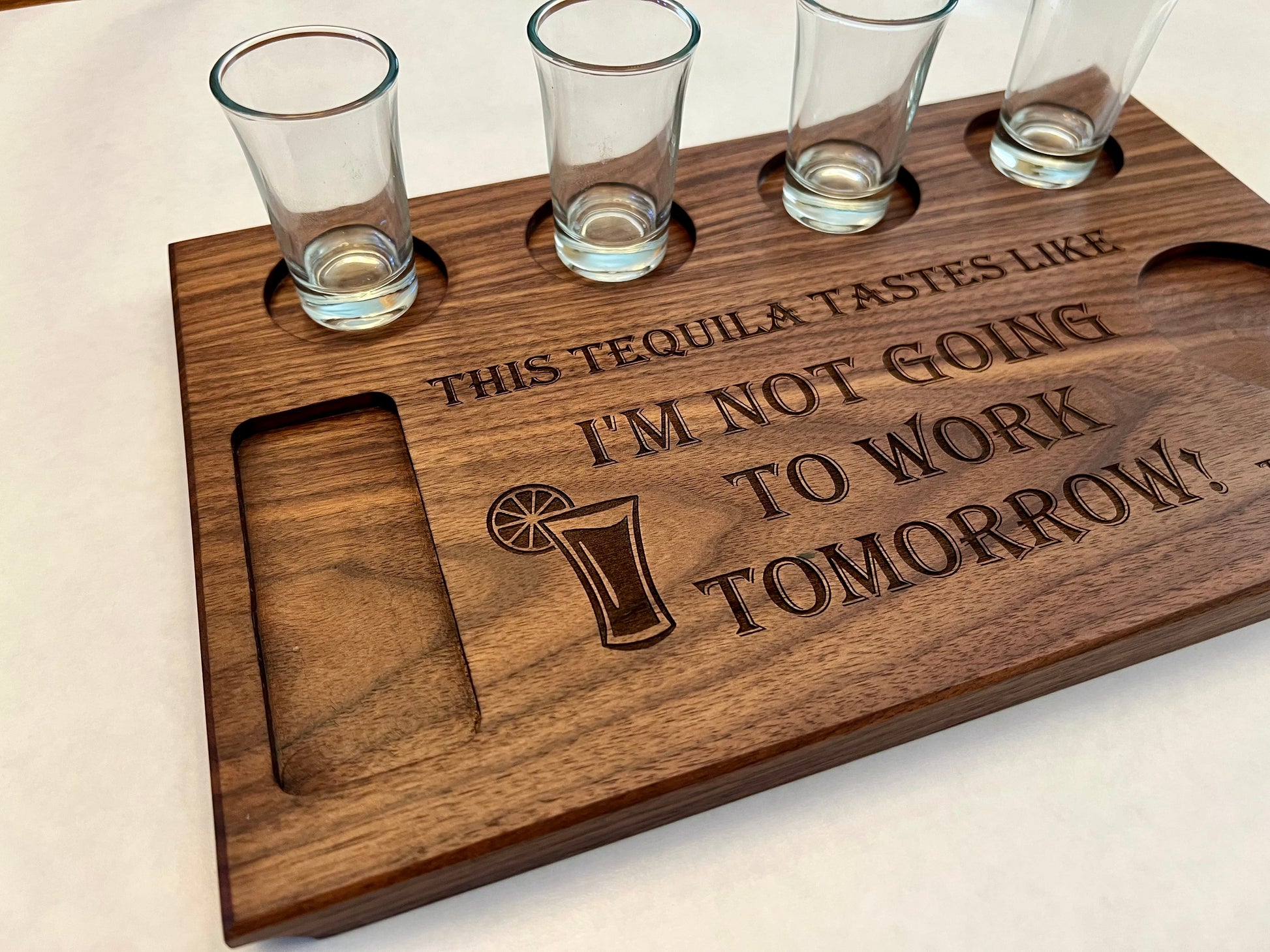 Tequilera gift for home tequila bar.  This tequila tastes like I'm not going to work tomorrow.  Great personalized gift for retiree.