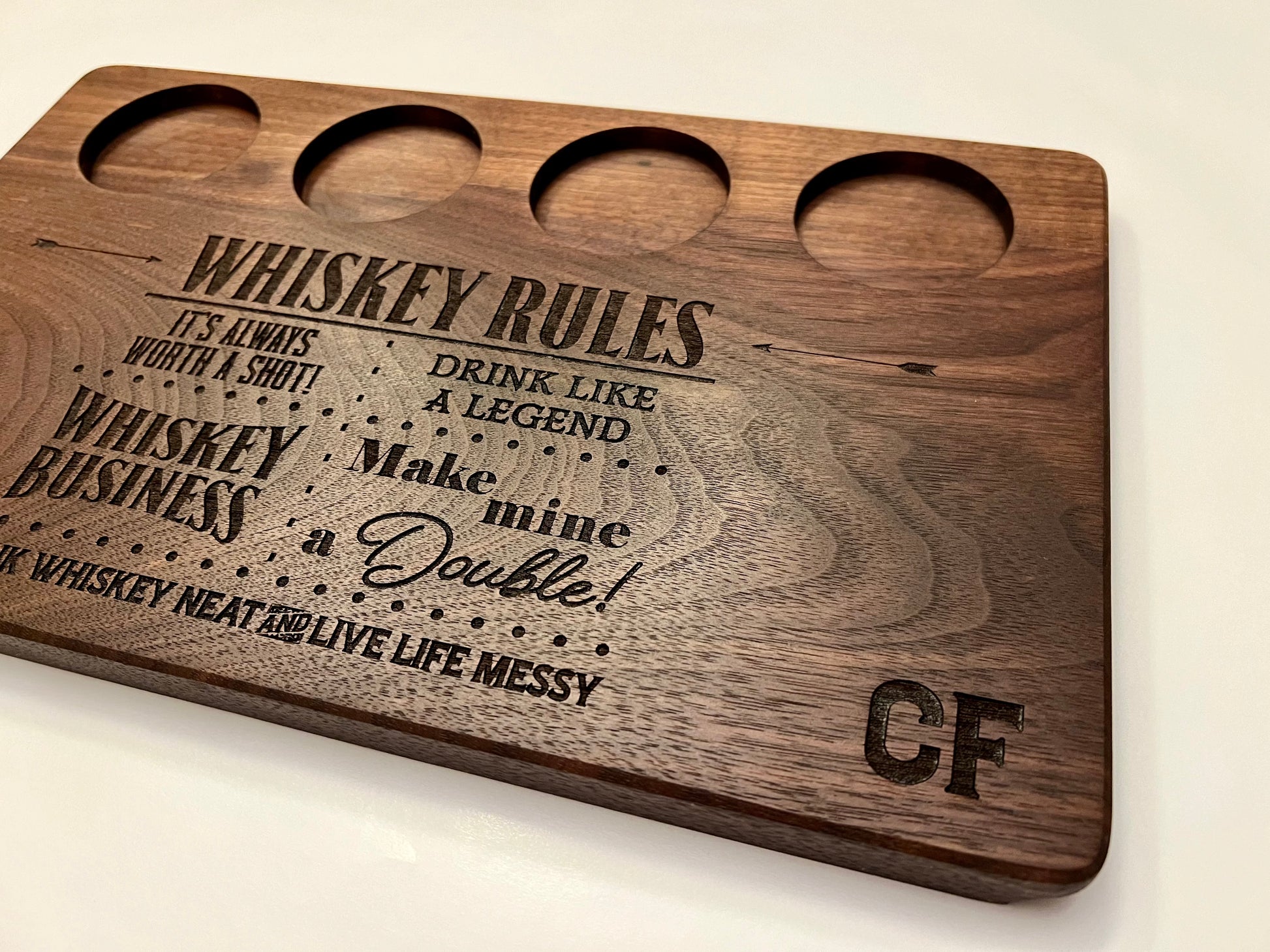 Fun gift for whiskey drinker. Whiskey drink flight includes personalization. Perfect gift for bride and groom for wedding or for engagement. ￼