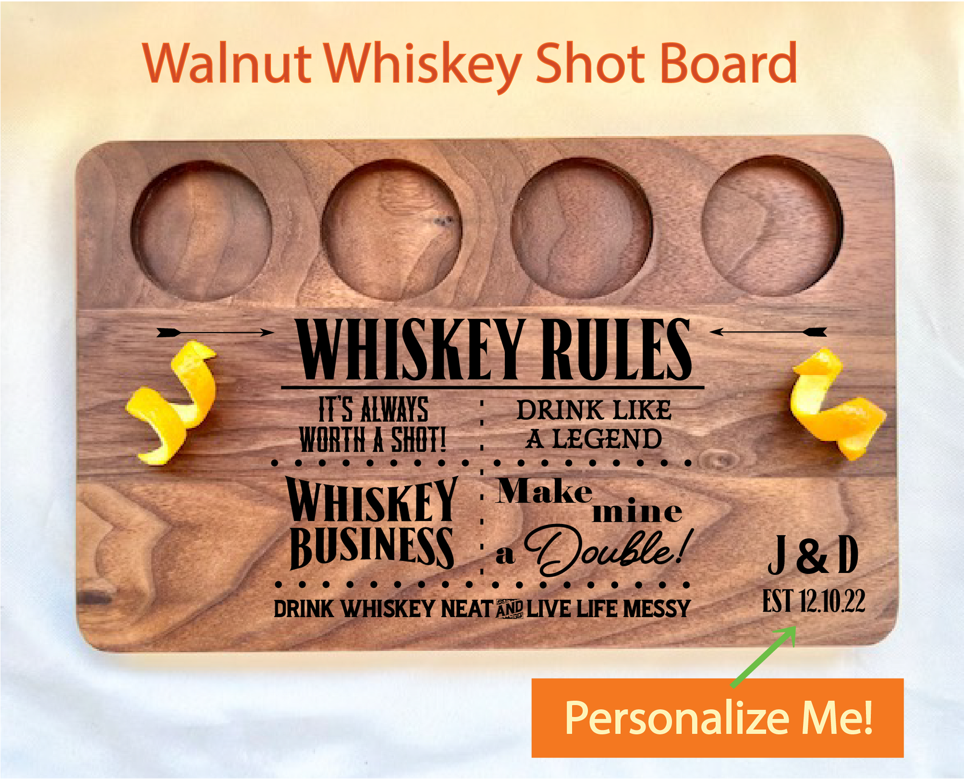 Personalized gift for retiree who likes to drink whiskey. Shot board includes whiskey sayings about drinking. Retirement gift for whiskey lover.