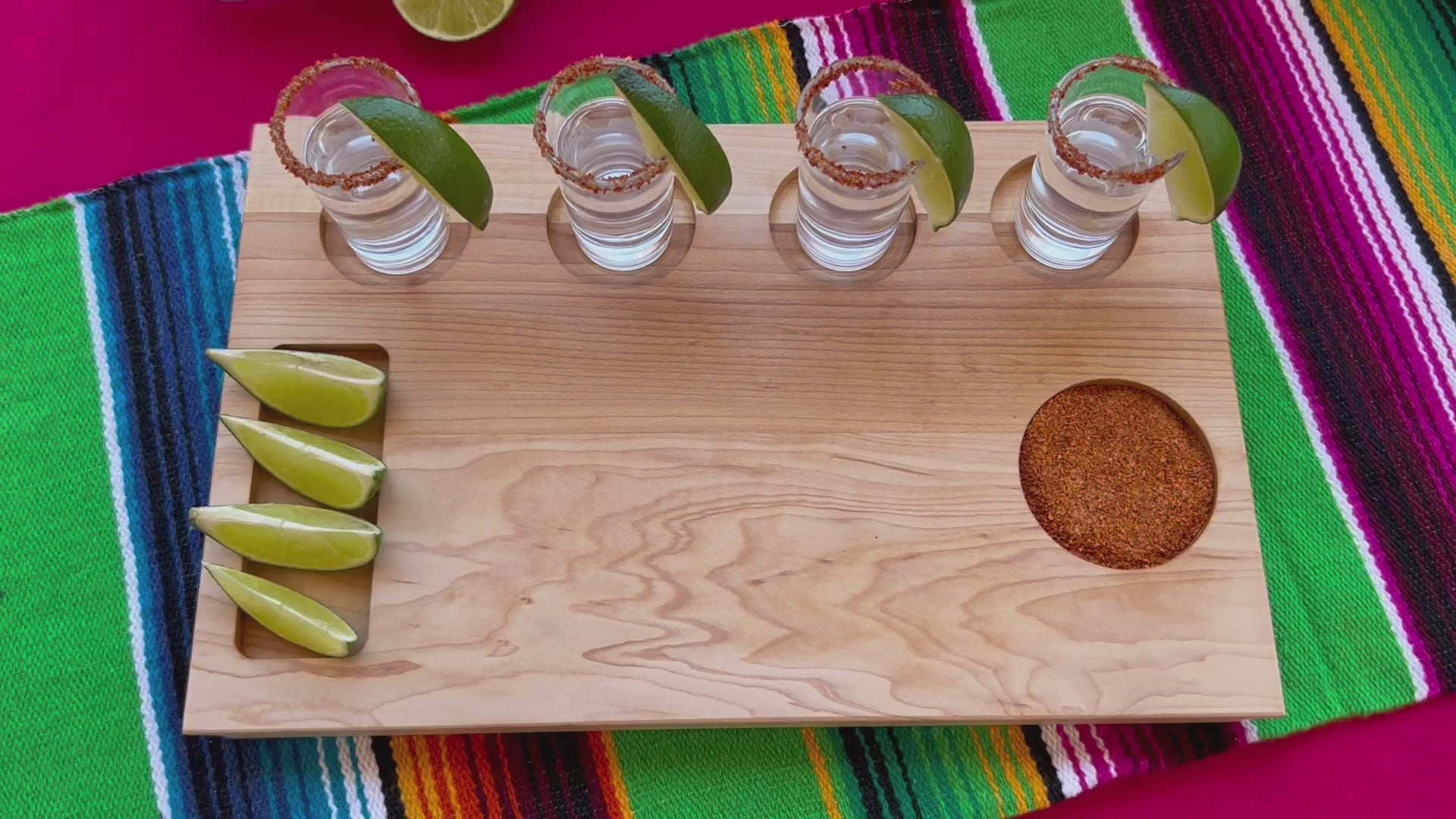 Personalized create your own maple tequila shot board.  Personalized gift for the tequila drinkers home bar setup.  Personalized barware gift for bride and groom.